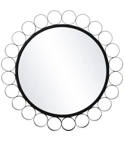 Sei Furniture Abdella Round Mirror In Black