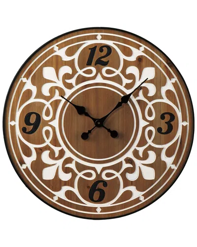Sei Furniture Aprille Round Wall Clock In Brown