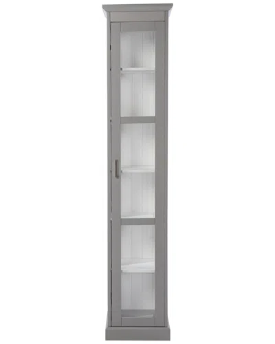 Sei Furniture Balterley Glass Curio Cabinet In Gray