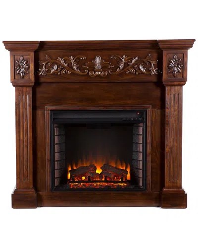 Sei Furniture Calvert Electric Fireplace In Brown