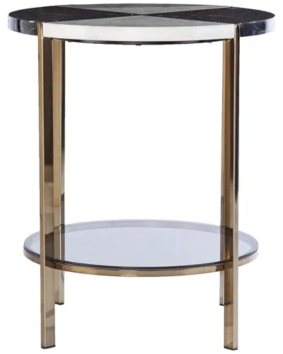 Sei Furniture Cortinada Round End Table In Gold