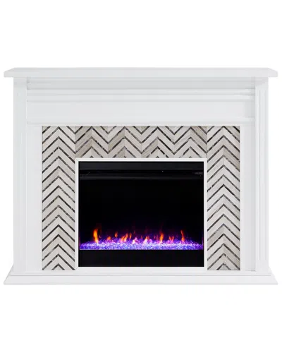 Sei Furniture Hebbington Tiled Fireplace In White