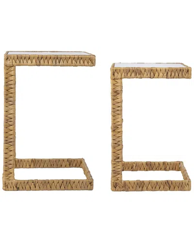 Sei Furniture Ismaya Hyacinth C Table Set 2 In Brown