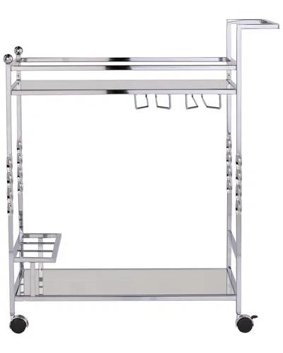 Sei Furniture Ivers Metal Bar Cart In Silver