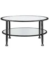 Sei Furniture Jaymes Metal & Glass Round Cocktail Table