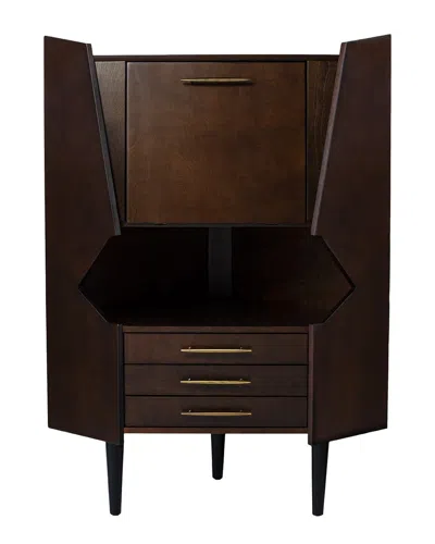 Sei Furniture Larson Corner Bar Cabinet In Brown