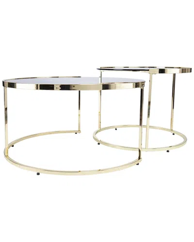 Sei Furniture Martley 2pc Nesting Tables In Gold