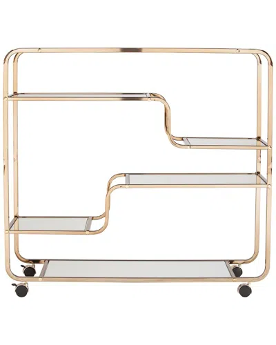 Sei Furniture Maylynn Art Deco Bar Cart In White