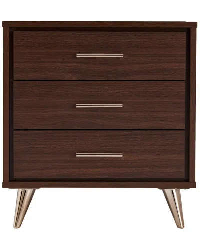 Sei Furniture Oren Bedside Table W/drawers In Black