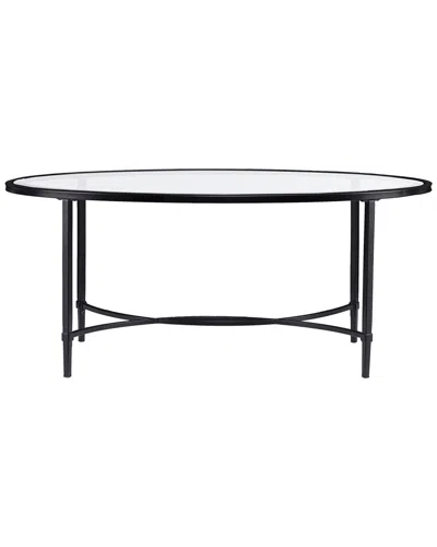 Sei Furniture Quinton Metal & Glass Oval Cocktail Table In Black
