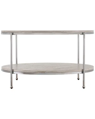 Sei Furniture Silas Faux Stone Cocktail Table In Gray