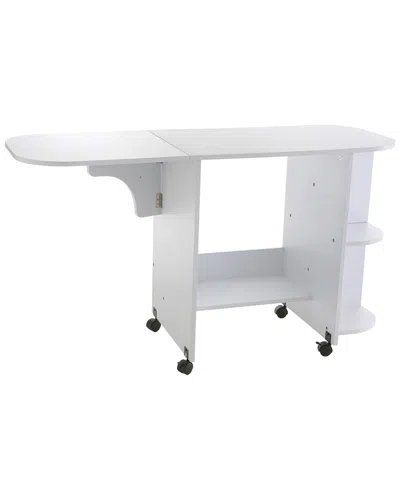 Sei Furniture Stradville Rolling Sewing Table In White
