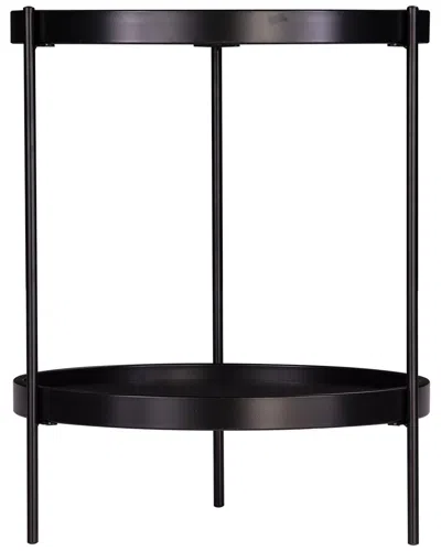 Sei Furniture Verlington Round Farmhouse Style End Table In Black