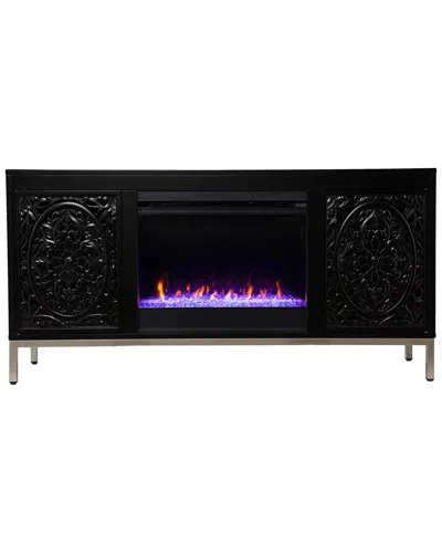 Sei Furniture Winsterly Color Changing Fireplace Console With Media Storage In Black