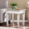 Sei Glenview Glam Mirrored Square End Table Matte Silver