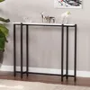 Sei Helena Contemporary Narrow Mini Console Table Black With White