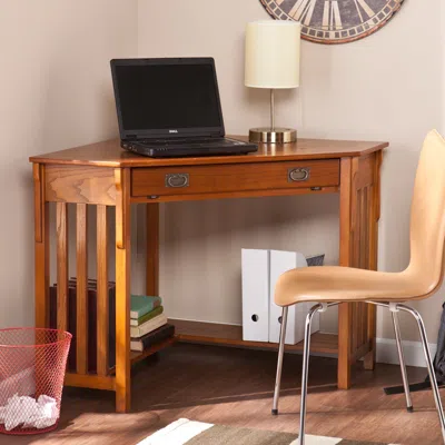 Sei Hughton Corner Computer Desk Mission Oak