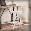 Sei Industrial Adjustable Height Swiveling Stool White