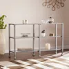 Sei Jaymes Metal Glass 3 Tier Console Table Media Stand Silver
