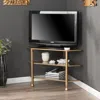 Sei Jaymes Metal Glass Corner Tv Stand Gold