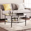 Sei Jaymes Metal Glass Round Cocktail Table Black
