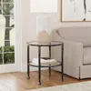 Sei Jaymes Metal Glass Round End Table Black