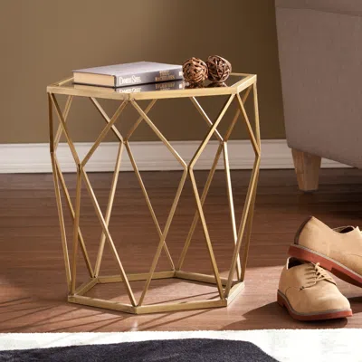 Sei Joelle Geometric Accent Table Gold