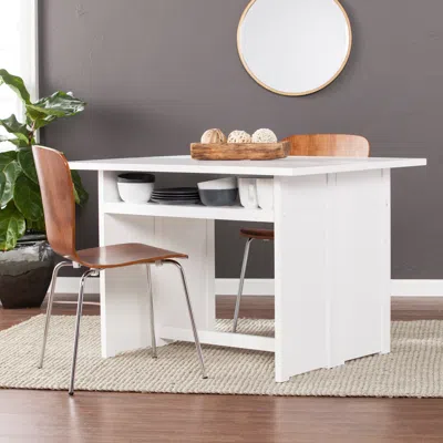 Sei Kempsey Convertible Console To Dining Table White
