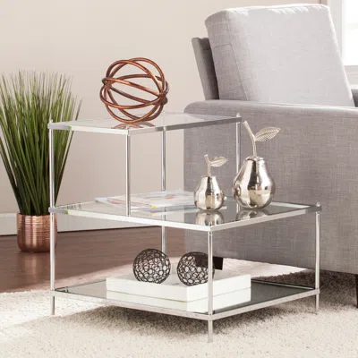 Sei Knox Glam Mirrored Accent Table Chrome