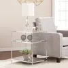 Sei Knox Glam Mirrored Side Table Chrome
