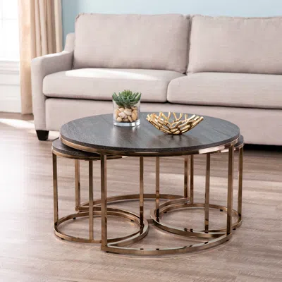 Sei Lachlan Round Nesting Coffee Tables 3pc Set
