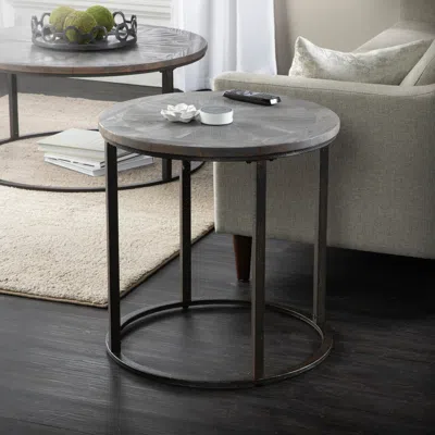 Sei Landsmill Round Industrial End Table