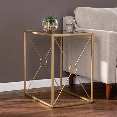 Sei Larden Mirror Top End Table