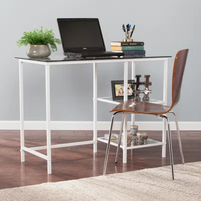 Sei Layton Metal Glass Student Desk White