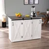 Sei Leshire Barn Door Kitchen Island