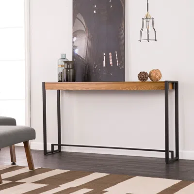 Sei Macen Console Weathered Gray Oak With Black