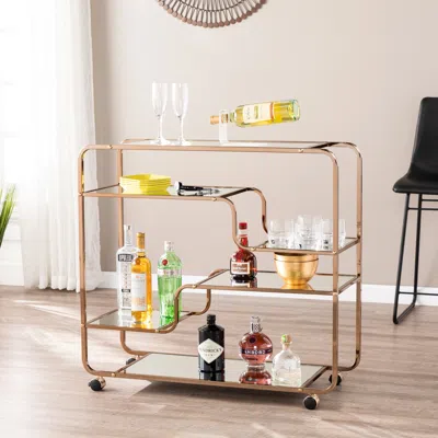 Sei Maylynn Art Deco Mirrored Bar Cart