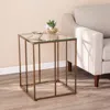 Sei Nicholance Contemporary End Table With Glass Top