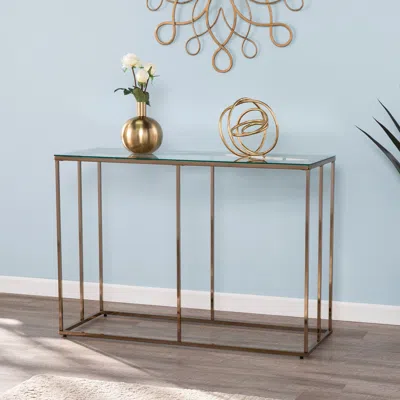 Sei Nicholance Contemporary Glass Top Console Table