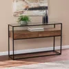 Sei Olivern Glass Top Console Table With Storage