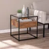 Sei Olivern Glass Top End Table With Storage