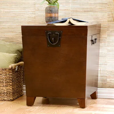 Sei Pyramid Trunk End Table Espresso