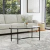 Sei Quinton Metal Glass Oval Cocktail Table Black