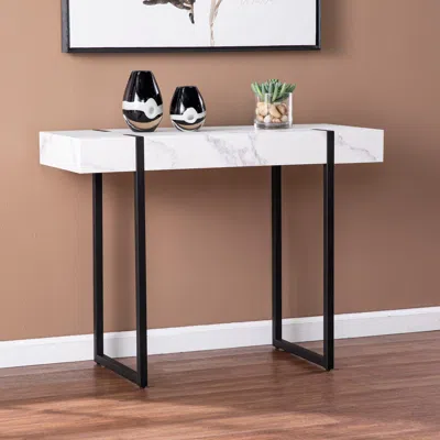 Sei Rangley Modern Faux Marble Console Table