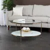 Sei Risa Round Coffee Table With Storage Gold