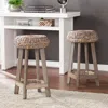 Sei Rutina Backless Round Water Hyacinth 24" Stools 2pc Set Weathered Gray