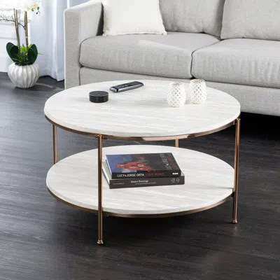 Sei Silas Faux Stone Coffee Table