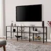 Sei Tyler Metal Glass Media Stand Transitional Style Black
