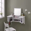 Sei Wall Mount Ledge With Vanity Mirror Transitional Style White