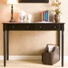 Sei Writing 2 Drawer Desk Satin Black In Black